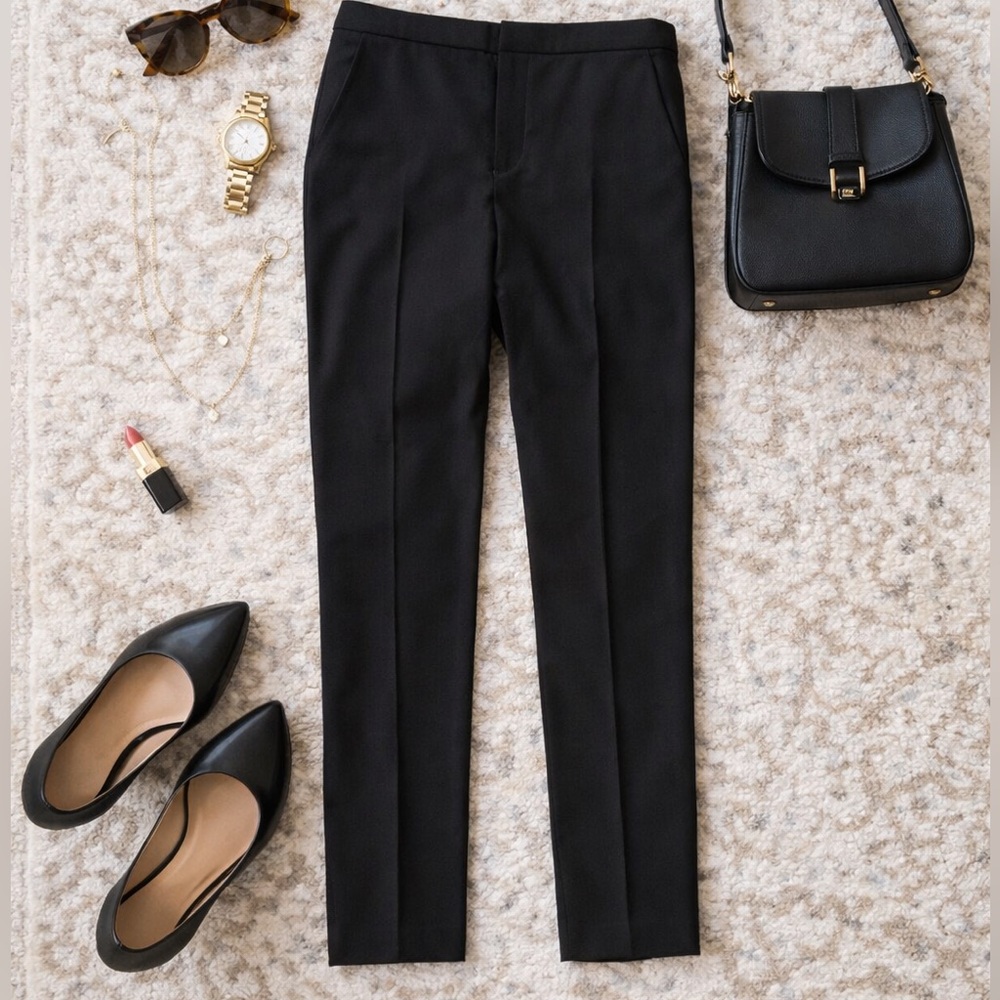 Calvin Klein Highline Ankle Pants Black 8 NWT Slim Fit Career Work Classic Chic